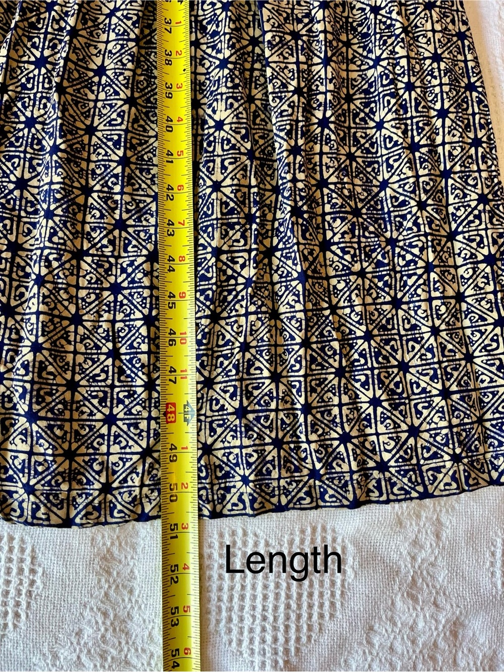 Tamba Batik Geometric Maxi Dress in Navy Blue & White Boho from Indonesia - Picture 9 of 9
